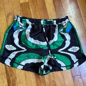 Zara satin like drawstring shorts